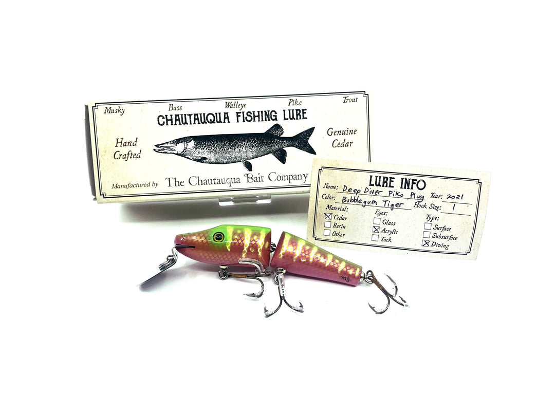 Chautauqua Jointed Deep Diver Piko Plug Bubblegum Tiger Color
