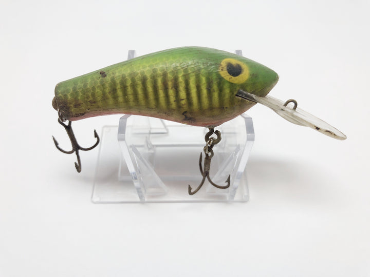 Poe's Early Wooden Lure Green Orange