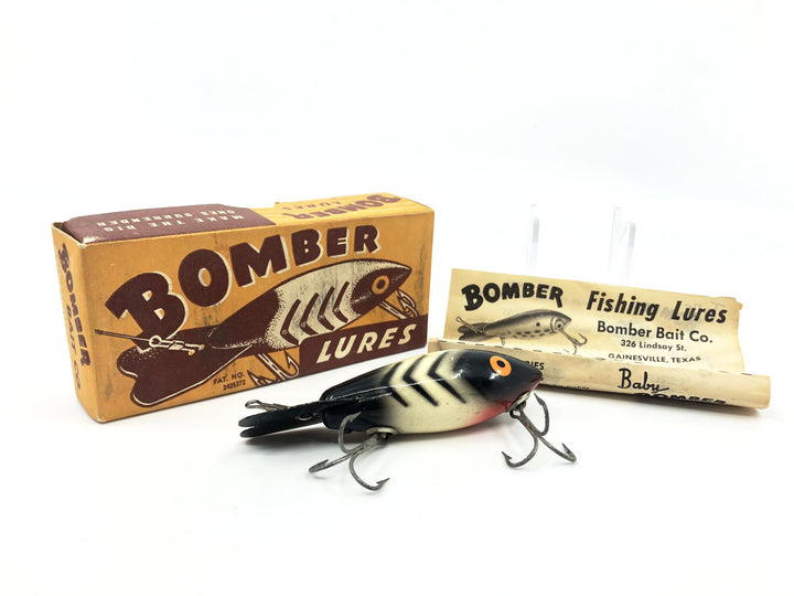 Vintage Wooden Bomber 506 White/ Black Ribs Color with Older Two Piece Box