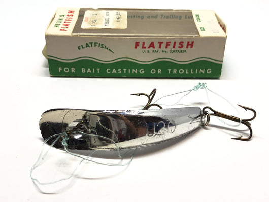 Helin Flatfish Silver Plated U20 SPL with Box and Original Fluorocarbon Leader