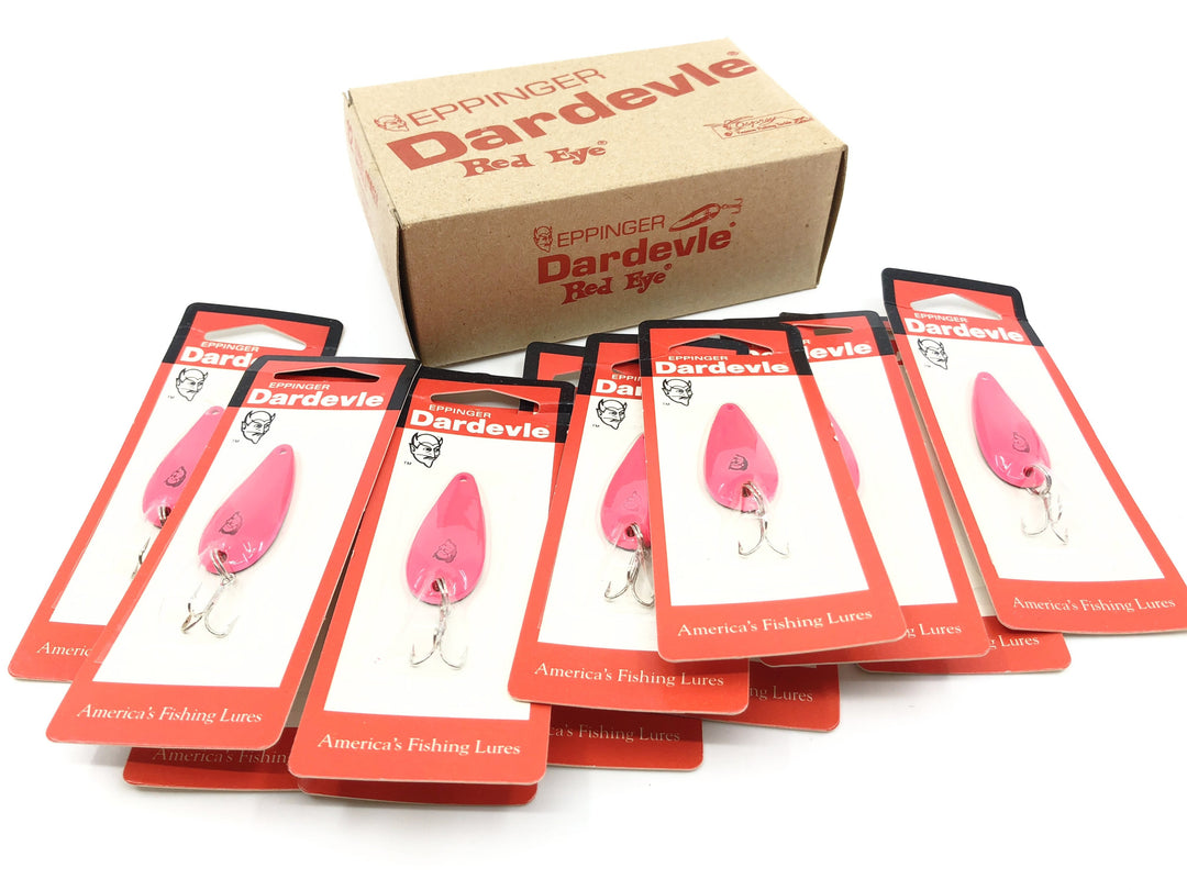 Eppinger Dardevle Dealer Box of 12 Pink Spinnie Lures New on Card