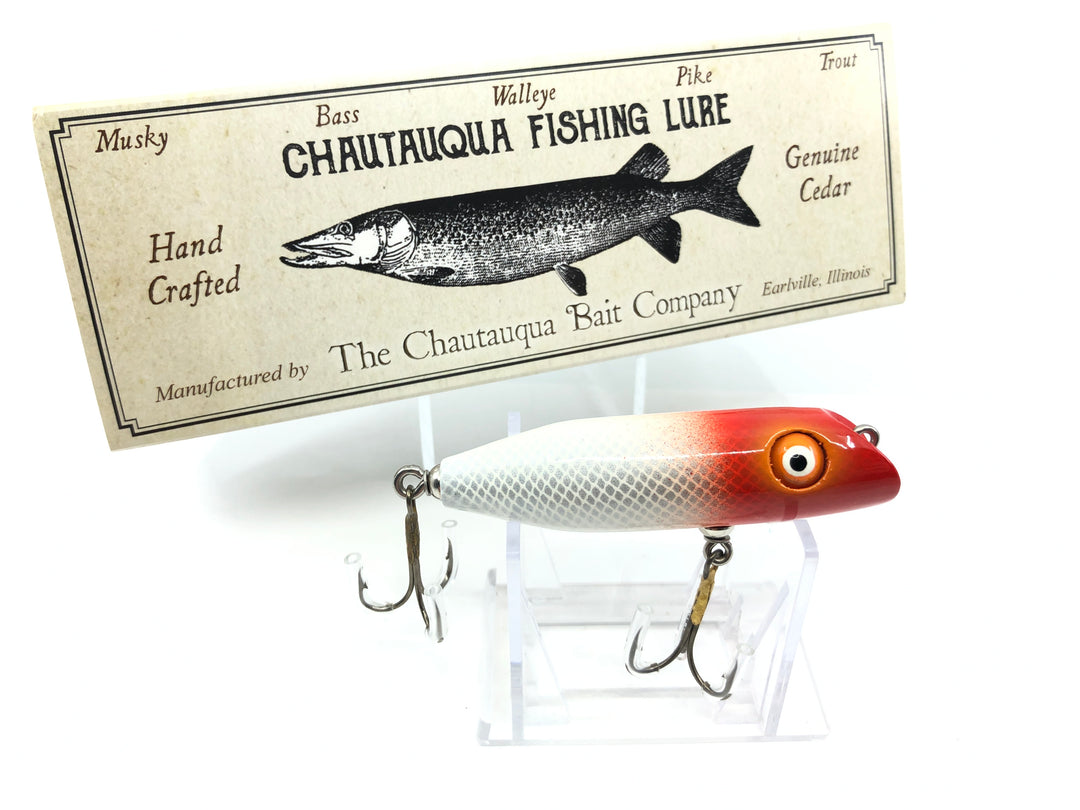 Chautauqua Special Order Wooden 3" Bass Oreno in Red Head White Color with Box