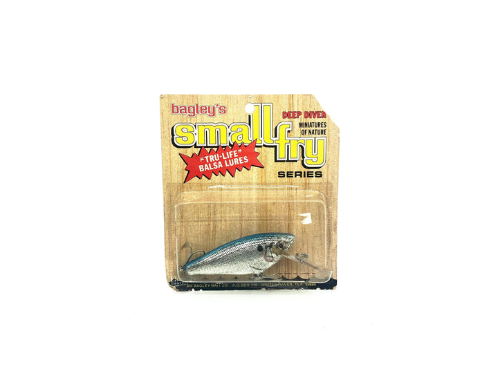 Bagley Small Fry 4DSF3-7SH Blue Back on Silver Foil Color, New on Card, Florida Bait