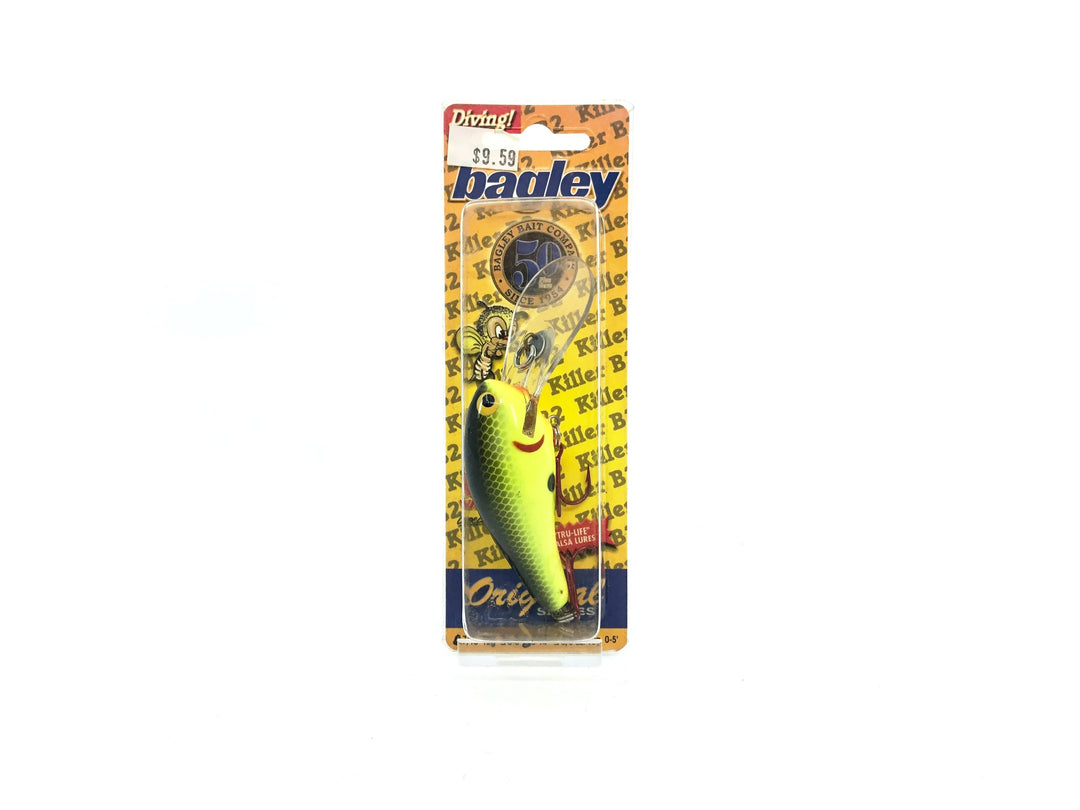 Bagley Deep Diving DDKB2-09 Black on Chartreuse Color, New on Card