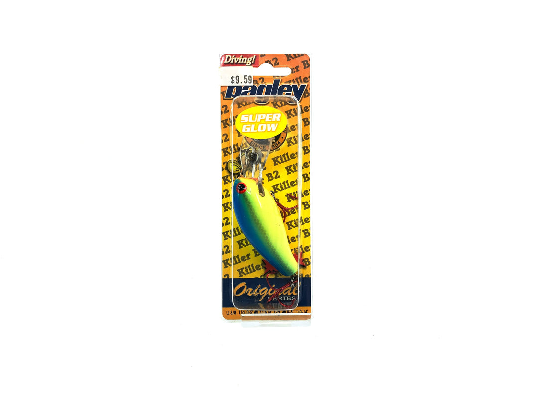 Bagley Diving Killer Balsa 2 DKB2-79SG Super Glow Blue on Chartreuse Color, New on Card