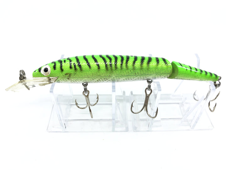 Vintage Rebel Fastrac Jointed Minnow Green Black Tiger Stripes Color