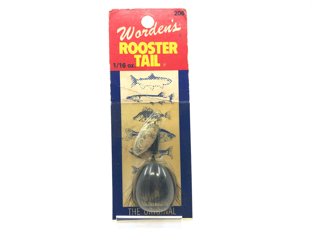 Worden's Rooster Tail 206 BL Black New Old Stock