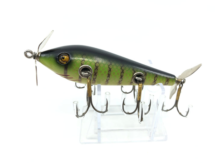 Chautauqua Special Order Wooden 5 Hook Minnow in Yellow Perch Color