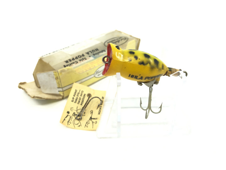 Vintage Arbogast Hula Popper Frog Color with Box and Trailer Hook