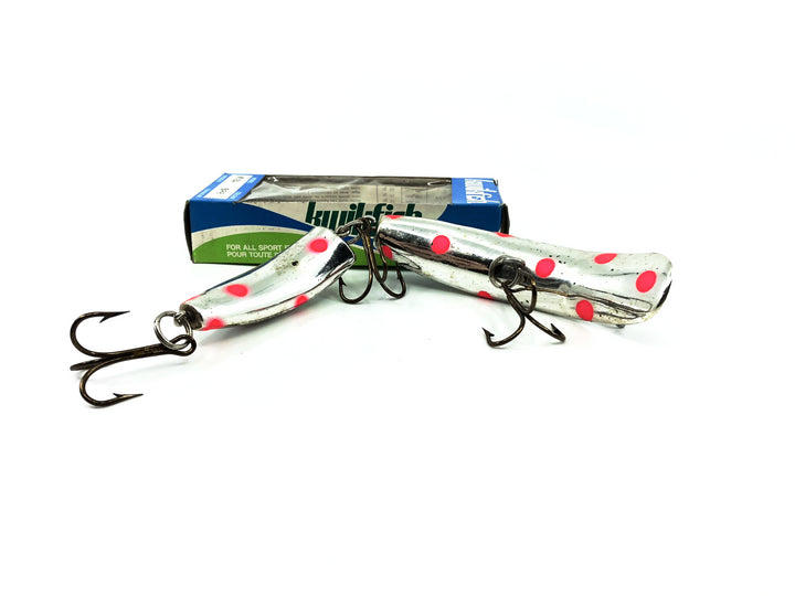 Kwikfish Jointed K18J SPF Silver Plate Red Fluorescent Spots Color New in Box Old Stock