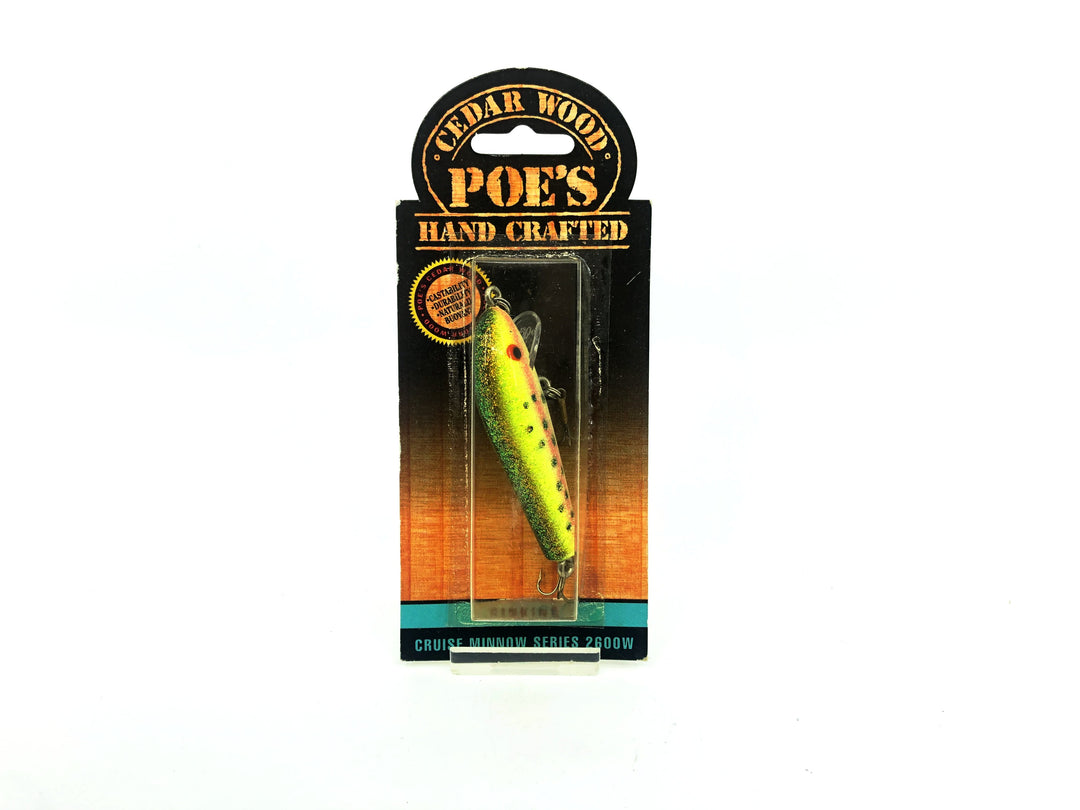 Poe's Cruise Minnow Series 2600W, Rainbow Trout Color on Card