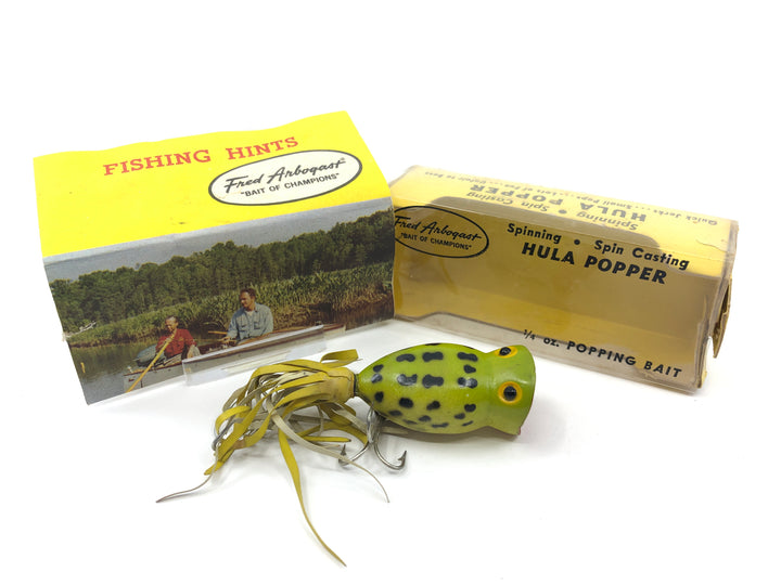 Vintage Arbogast Hula Popper Frog with Box and Order Sheet