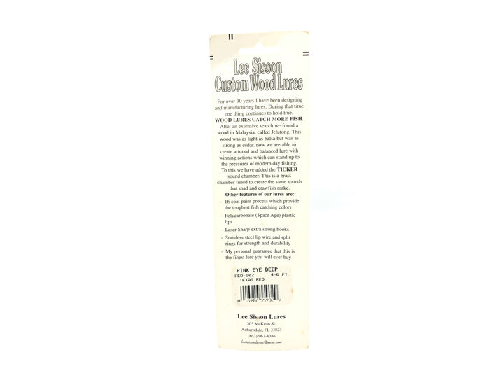 Lee Sisson PED Pink Eye Deep 902 Red Tiger Color New on Card