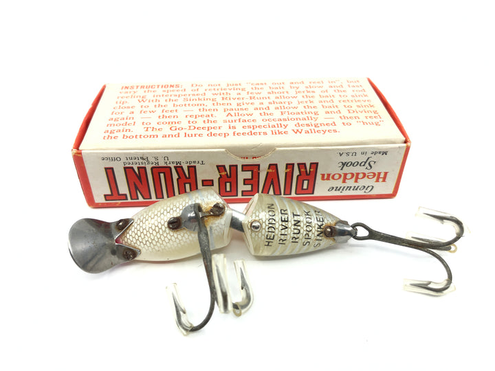 Heddon Jointed Sinking River Runt 9330 XRW White Shore Color with Box