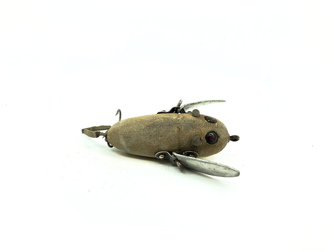 Heddon Wooden Crazy Crawler 2100 Flocked GM Grey Mouse Color