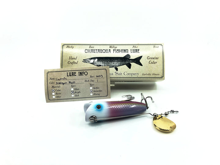Chautauqua Special Order Wooden Castrolla Minnow, Bubblegum Blast Color