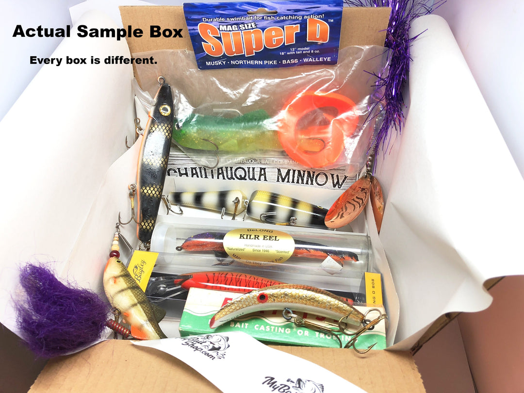 MUSKY VERSION  Vintage Fishing Addict Box (Approx $135+ Value)