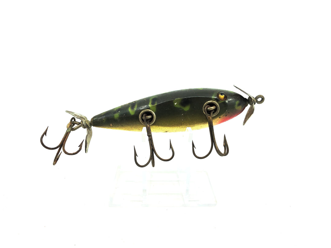 Creek Chub Wooden 1500 Injured Minnow, Frog Color 1519