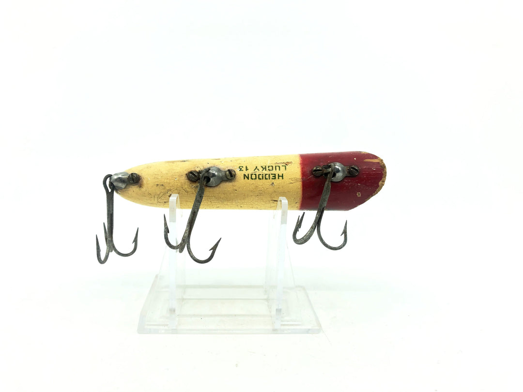 Heddon Wooden Lucky 13 RH Red Head Color