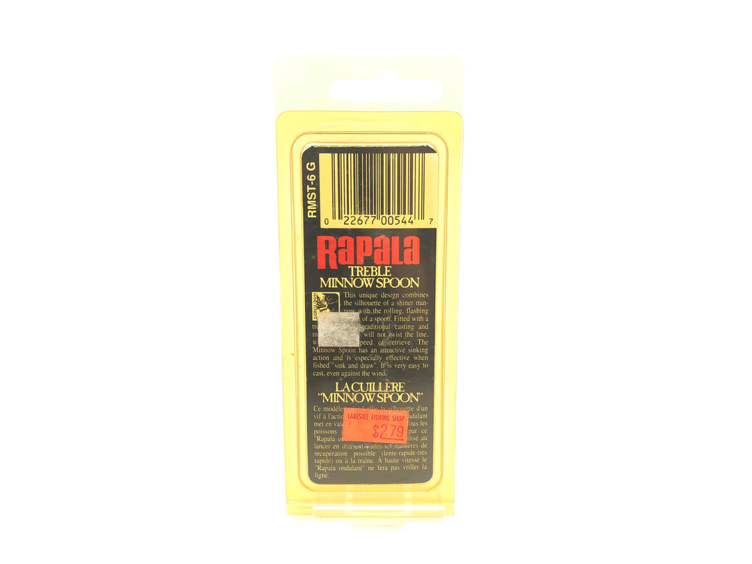 Rapala Minnow Spoon Treble RMST-6 G Gold