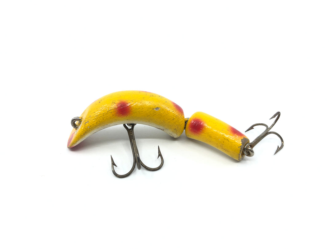 Kautzky Lazy Ike Flex Ike Lure Yellow with Red Dots Wooden Lure