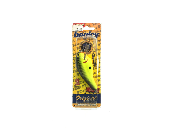 Bagley Killer Balsa 3 KB3R-09 Black on Chartreuse Color, New on Card