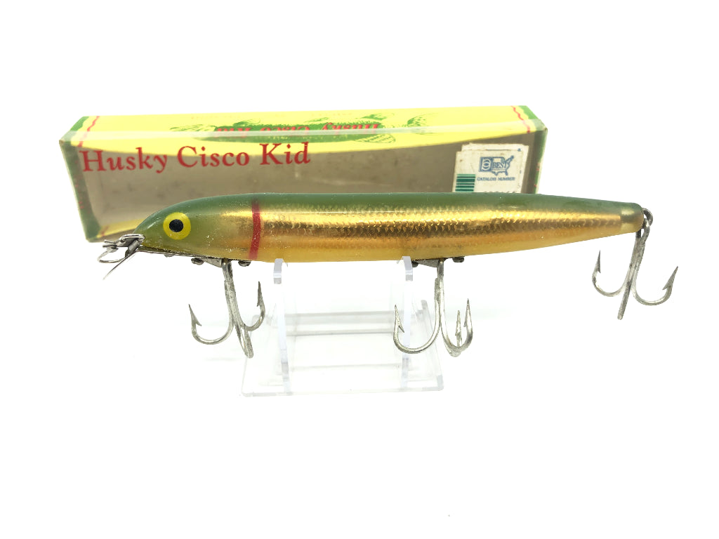Husky Cisco Kid Musky Lure Green and Gold Color 619S Shallow Lip with Box