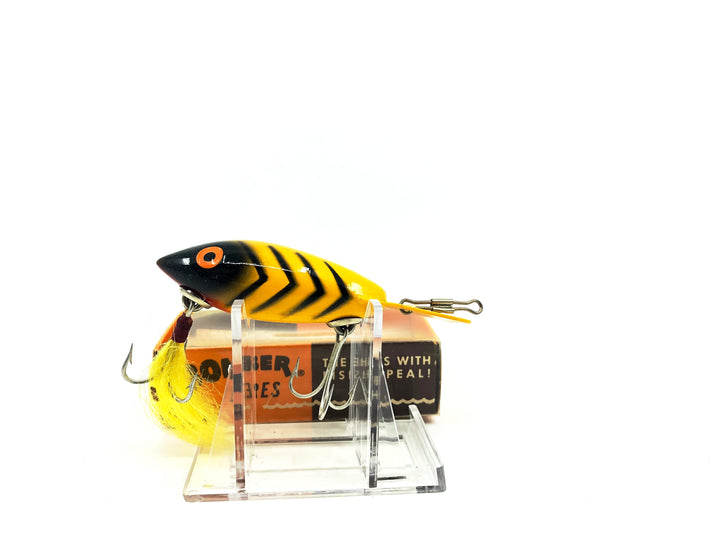Vintage Bomber Yellow Black Ribs Color 420 B Bucktail Variant with Box