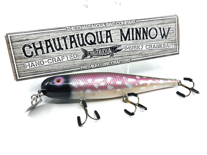 Chautauqua 8" Minnow Musky Lure Custom "Pink Eye" Color