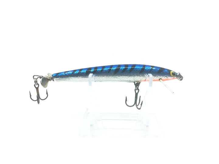 Bagley Minnow Blue Silver and Black Stripes Color