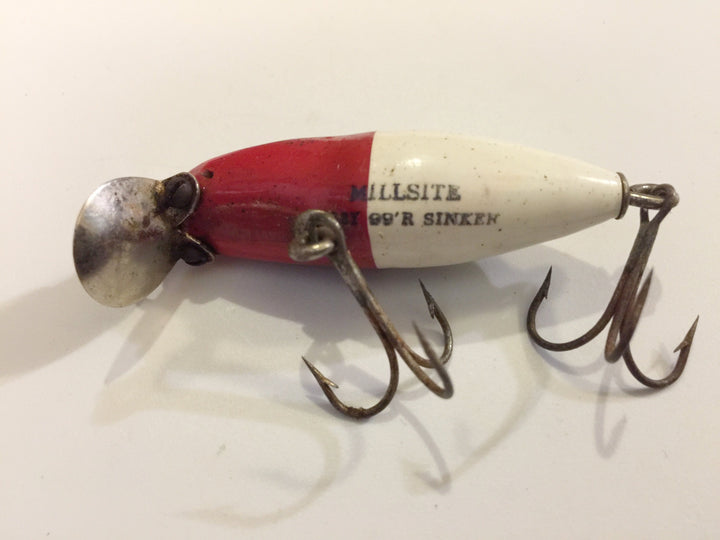 Millsite Baby 99'R Sinker Red and White Antique Fishing Lure