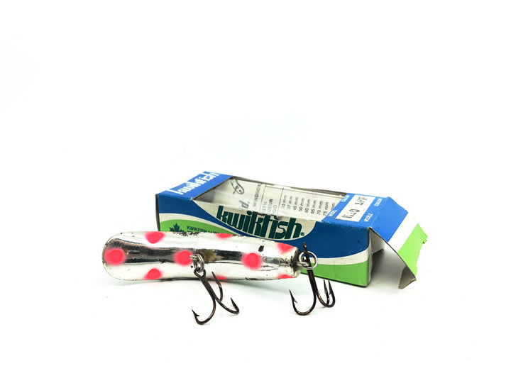 Pre Luhr-Jensen Kwikfish K10 SPF Silver Plated Red Fluorescent Spots Color New in Box Old Stock