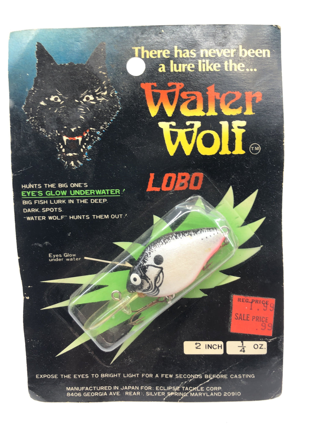 Lazy Ike Natural Ike Water Wolf Lobo Lure Shad Color NID-20 on Card