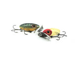 Two Arbogast Jitterbug Perch/Red & White Colors