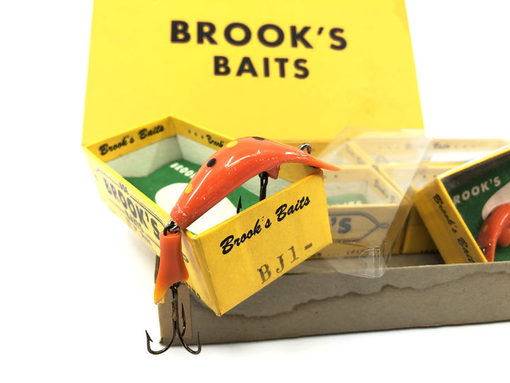 Brooks Baits Jointed Reefer Six Pack Dealer Box Orange with Black Spots Vintage