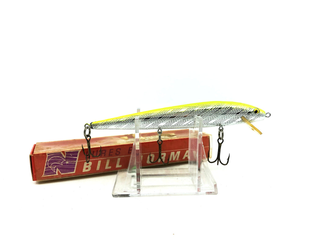 Bill Norman Baltic Minnow Series 2000, #16 Silver Fluorescent Chartreuse Back Color in Box