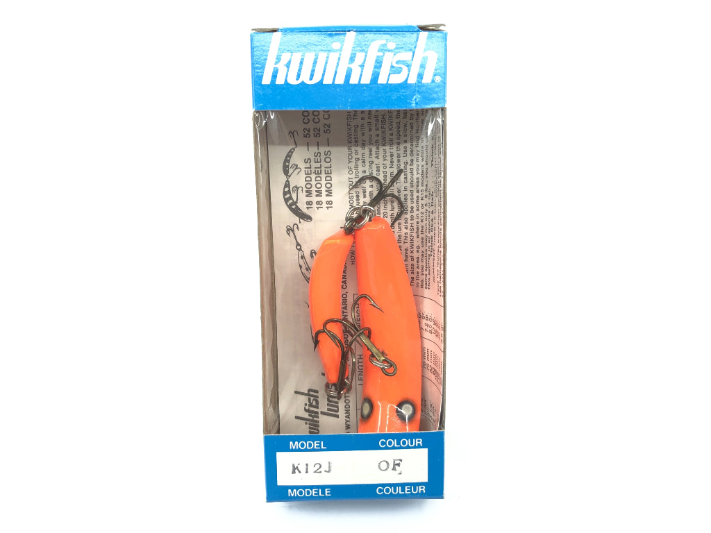 Pre Luhr-Jensen Kwikfish K12J OF Orange Fluorescent Color New in Box Old Stock