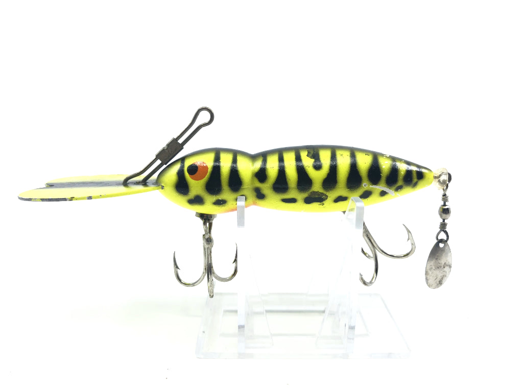 Bomber Waterdog Lure Neon Yellow with Black Spots Color