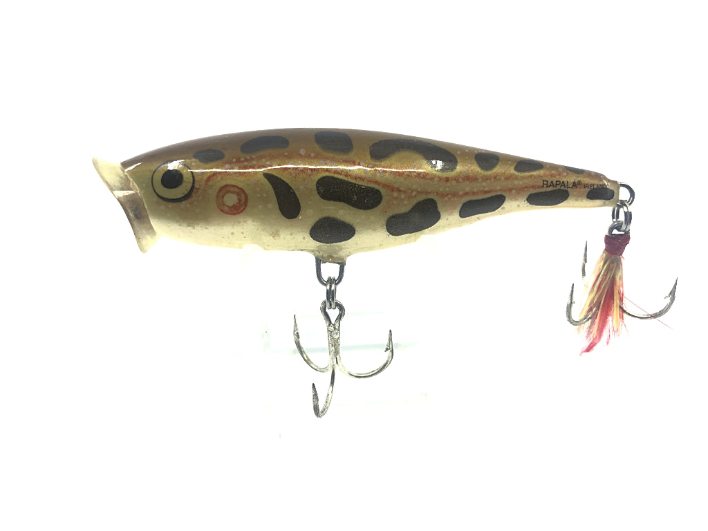 Rapala Skitter Pop Brown with Black Spots and Buck Tail