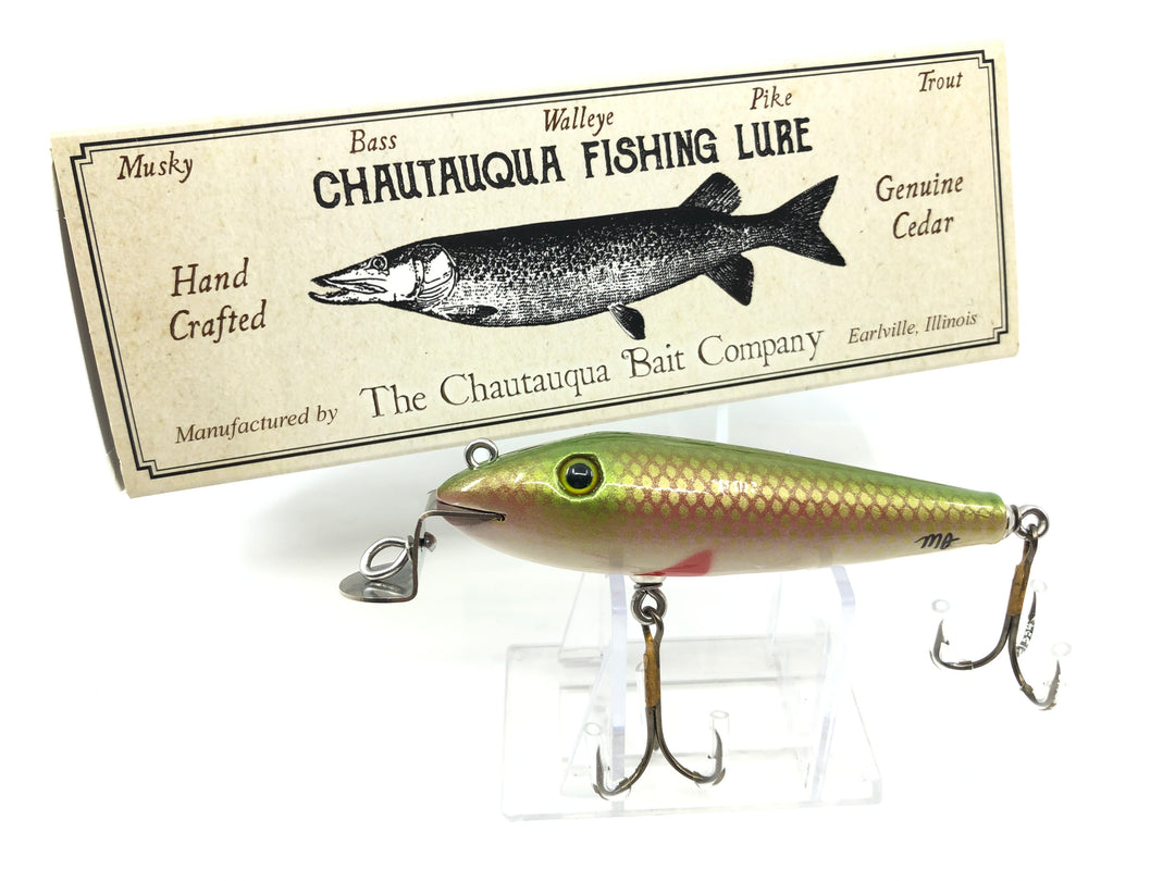 Chautauqua Wooden Wiggler Red Green Back Scale Color Custom Lure Premium