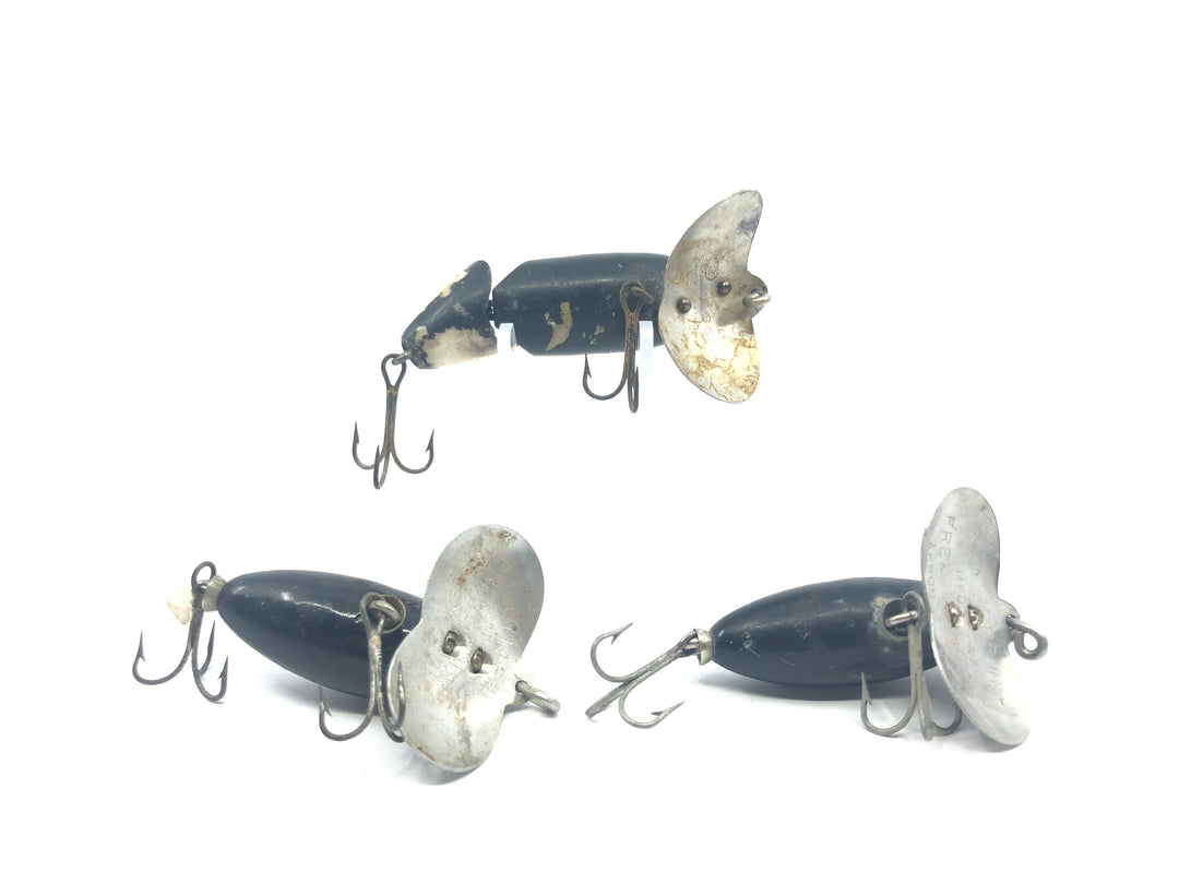 Three Arbogast Jitterbugs Black Color