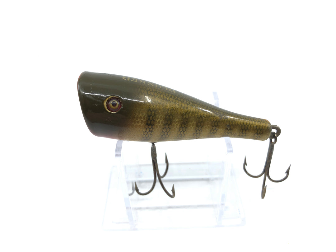 Creek Chub 3200 Plunker in Pikie Color Wooden Lure Glass Eyes