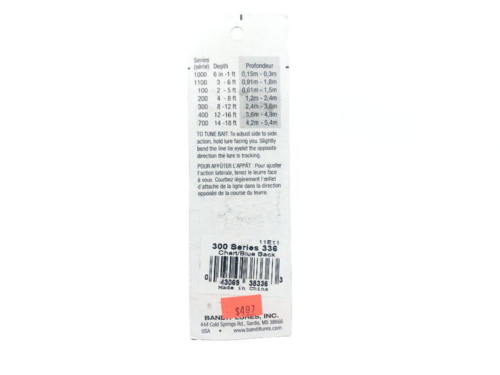 Bandit 300 Series Chart Blue Back Color