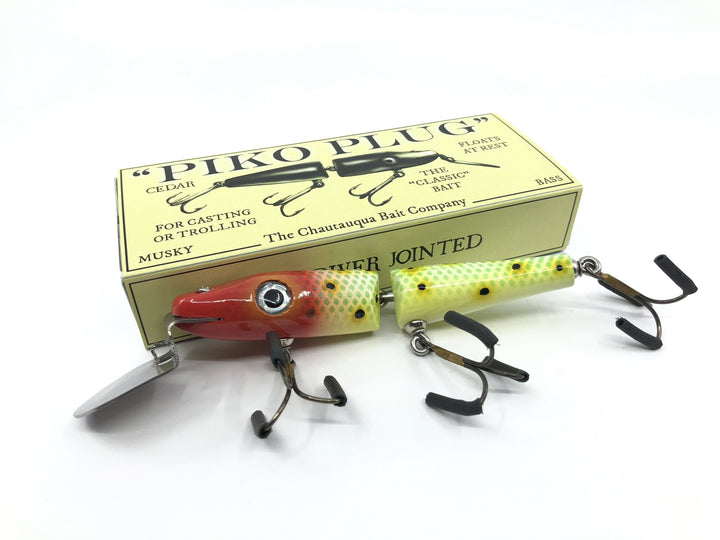 Jointed Chautauqua Piko Plug Lure Special Order Color "Red Head Frog Scale"