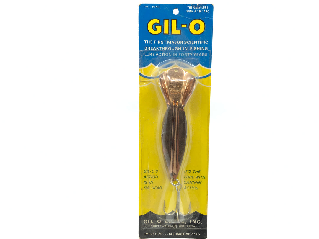 Gil-O #4 Lure New on Card Chippewa Falls Wisconsin Vintage Lure Spoon Copper Color