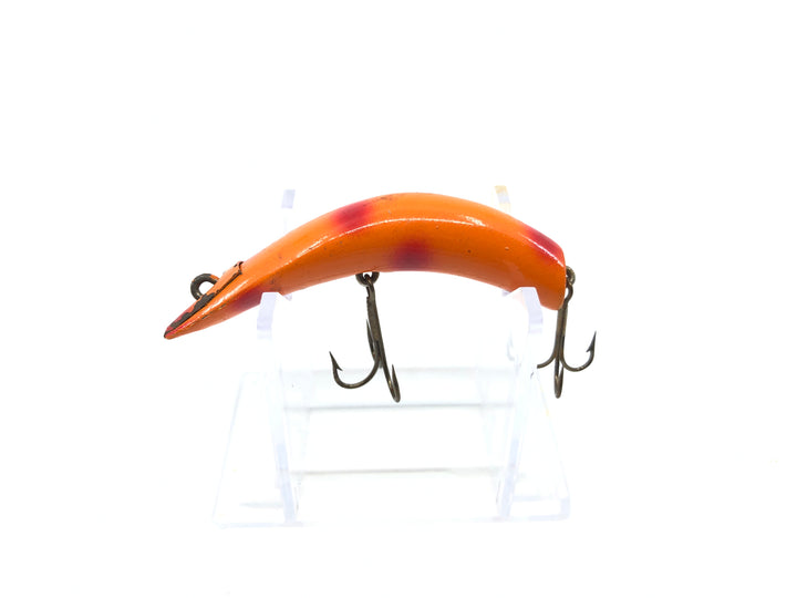 Kautzky Wooden Lazy Ike 2 Orange with Red Dots
