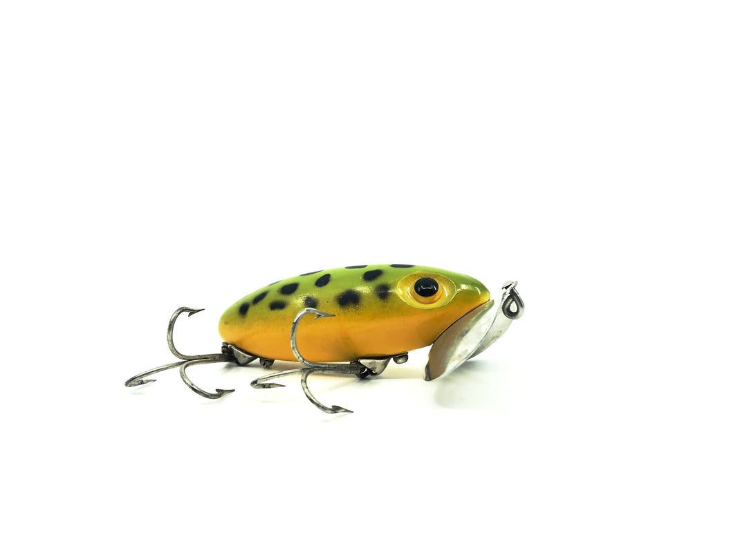 Arbogast Jitterbug Frog/Yellow Belly Color, Vintage Bugged-Eyed Model