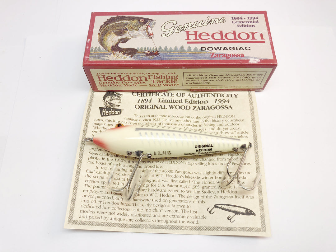 Heddon Centennial 1994 Wooden Zaragossa X6500W-XRW New in Box!  No. 1248