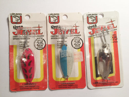 Luhr-Jensen Little Jewel Lures Lot of 3 New on Card 2/5 oz Lot 14