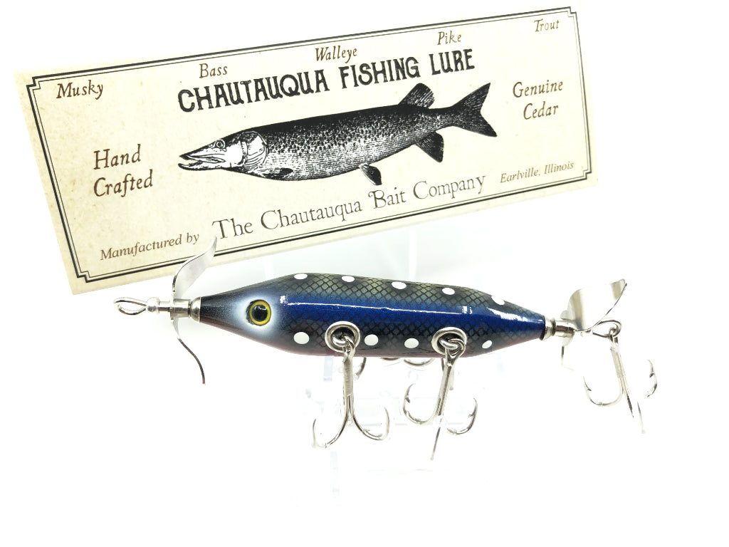 Chautauqua Special Order Wooden 5 Hook Minnow in Red Belly and Blue Scale Color